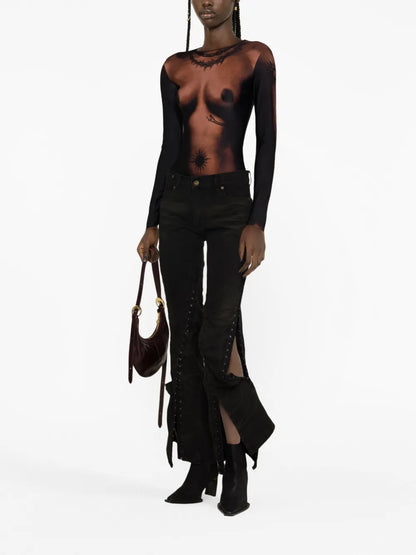 Adjustable Flared Jeans