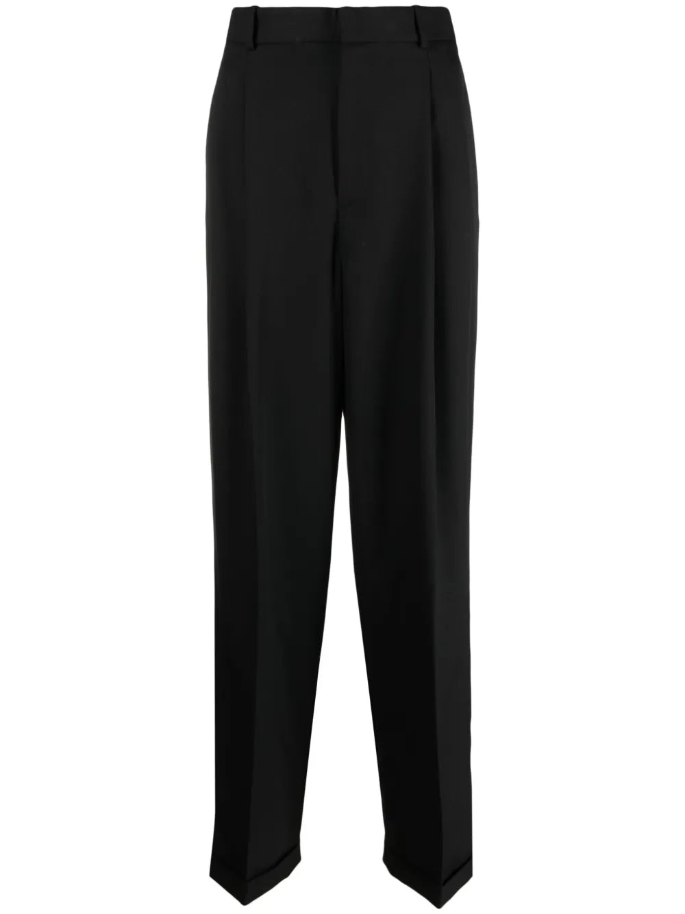 Pressed-Crease Straight-Leg Trousers