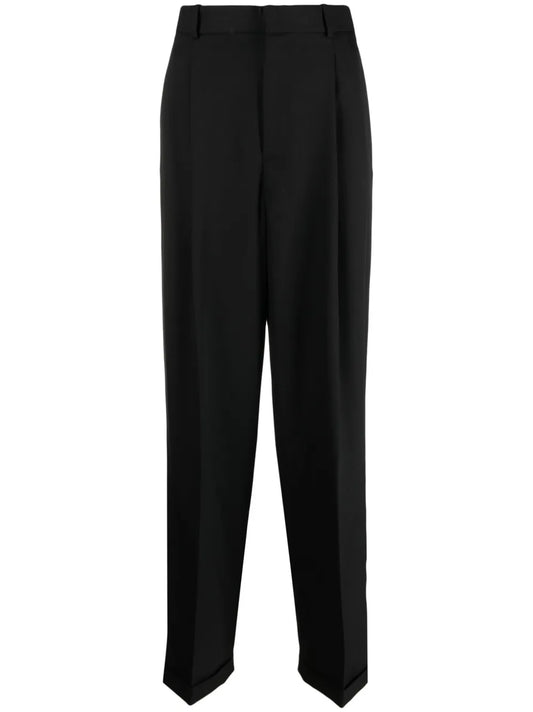 Pressed-Crease Straight-Leg Trousers