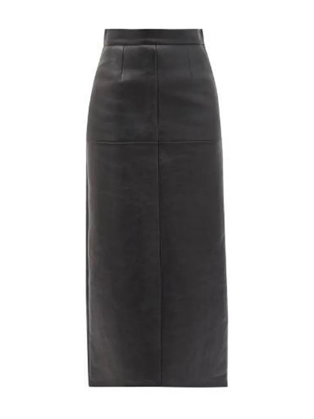 Panelled Leather Midi Skirt
