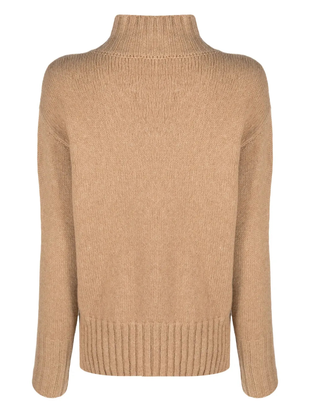 Ribbed-Panel Mock-Neck Jumper