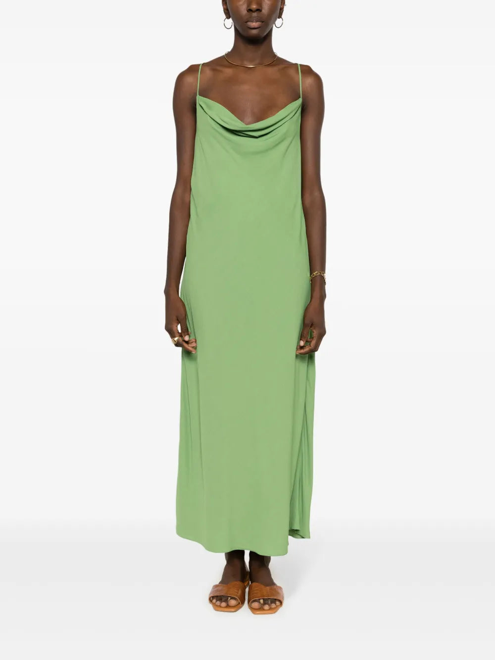Cowl-Neck Long Dress