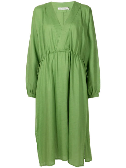 Long-Sleeve Midi Beach Dress