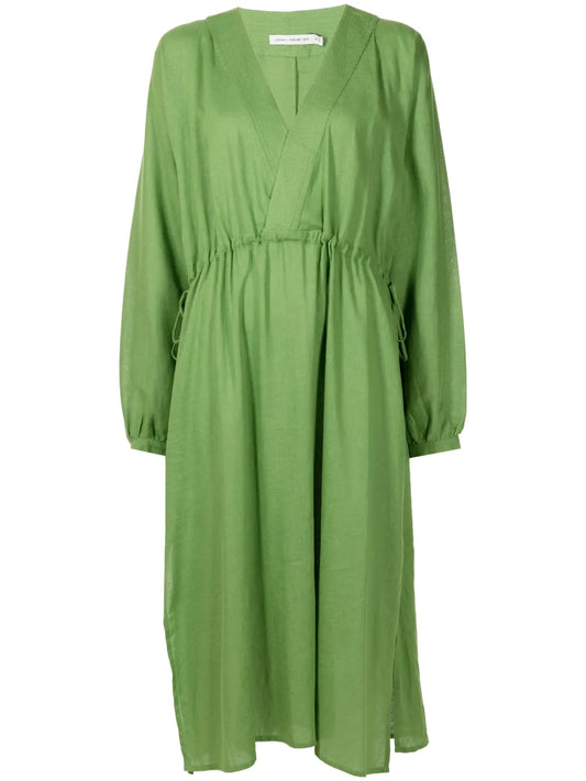 Long-Sleeve Midi Beach Dress