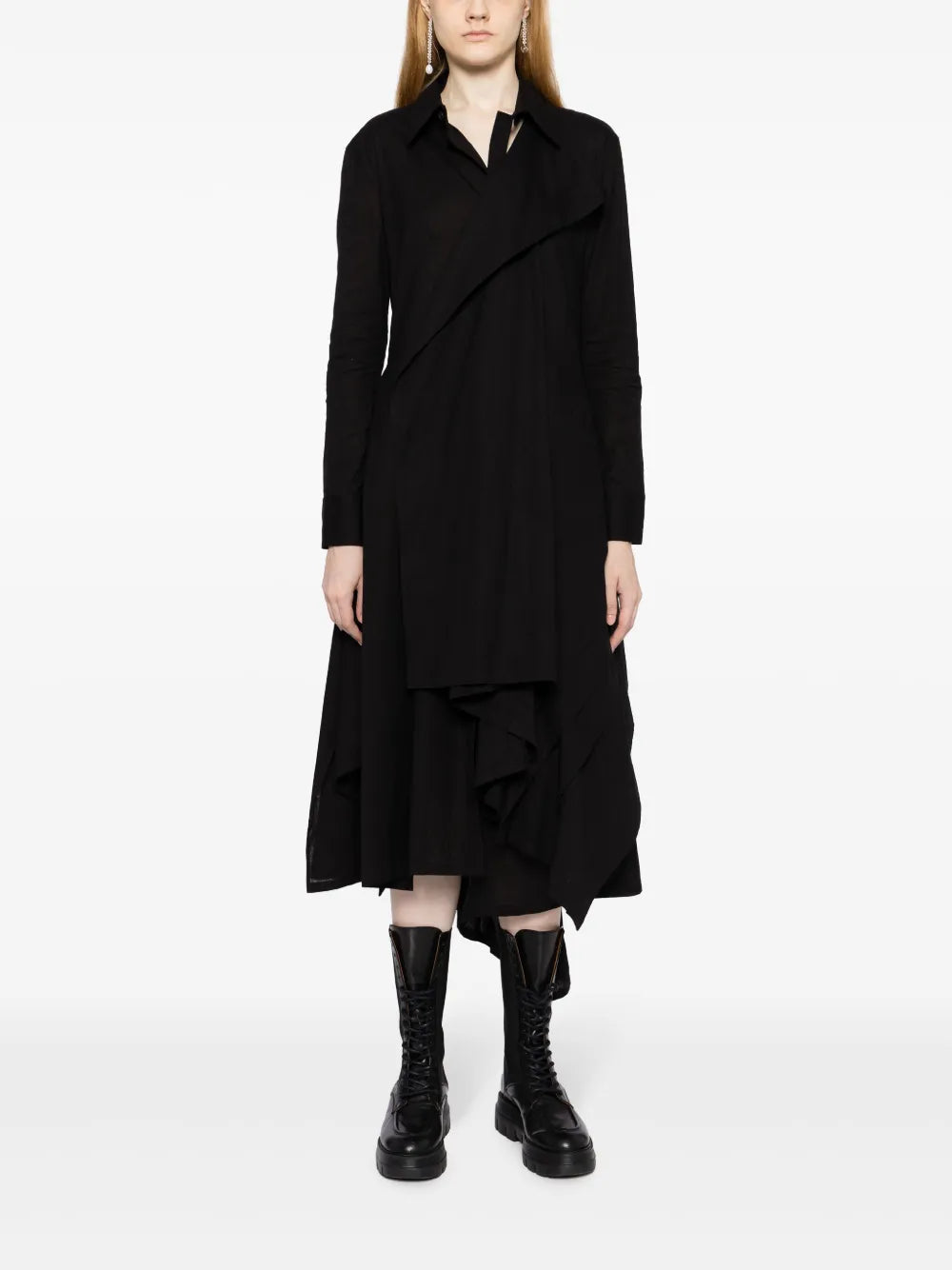 Muslin Draped Midi Dress