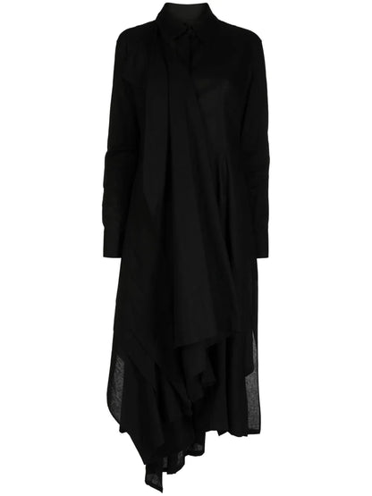 Muslin Draped Midi Dress