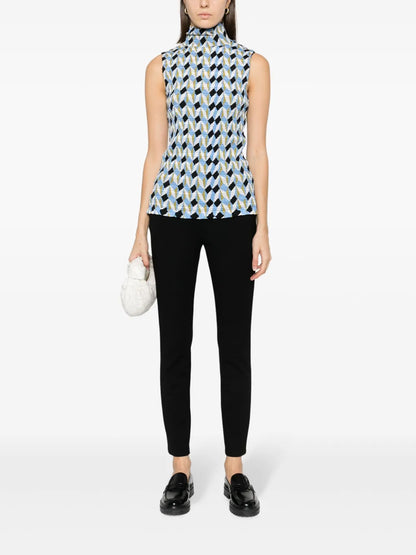 High-Waisted Cropped Tailored Trousers