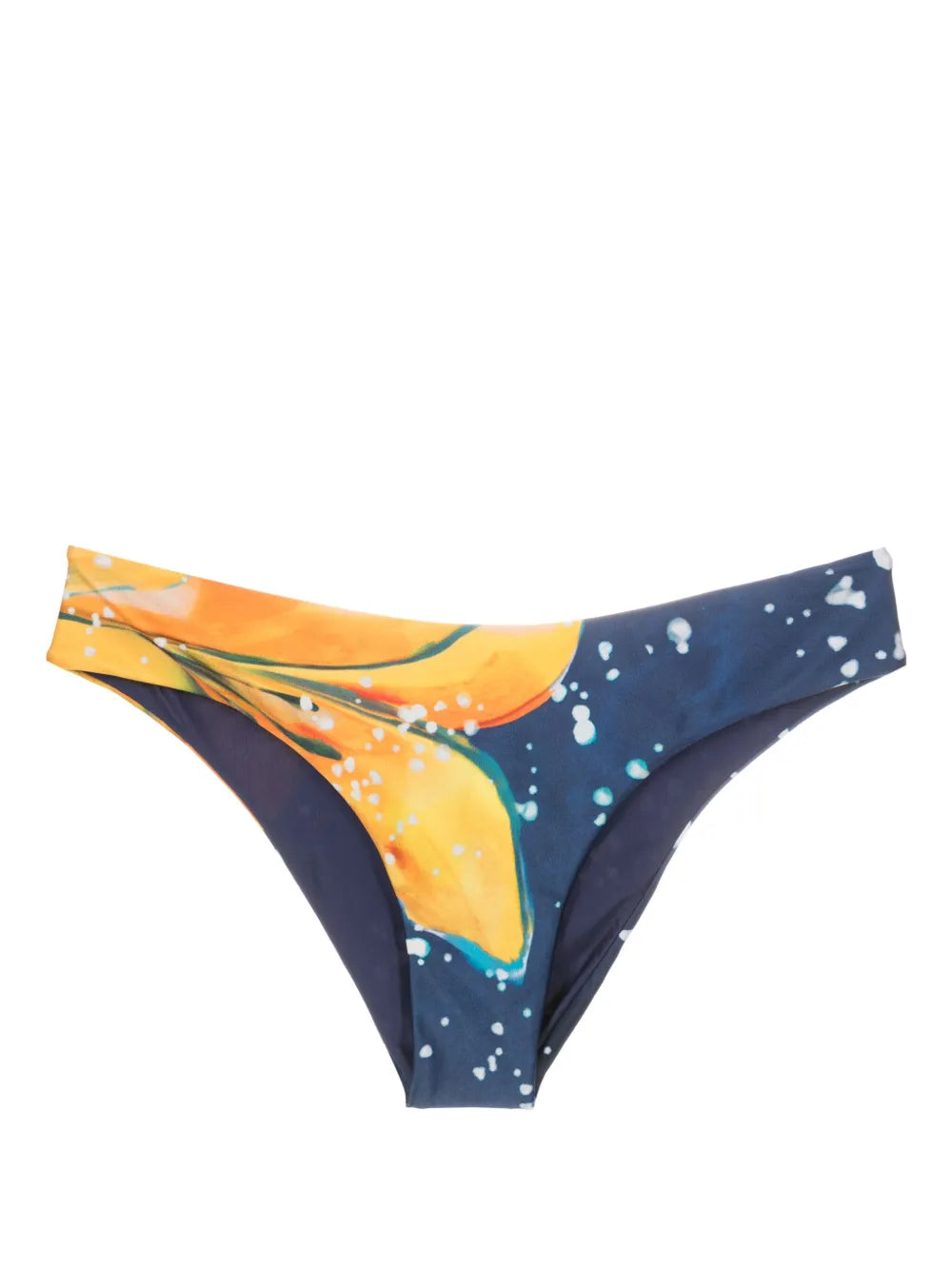 Abstract-Print Mid-Rise Bikini Bottoms