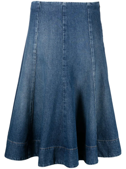The Lennox Denim Midi Skirt