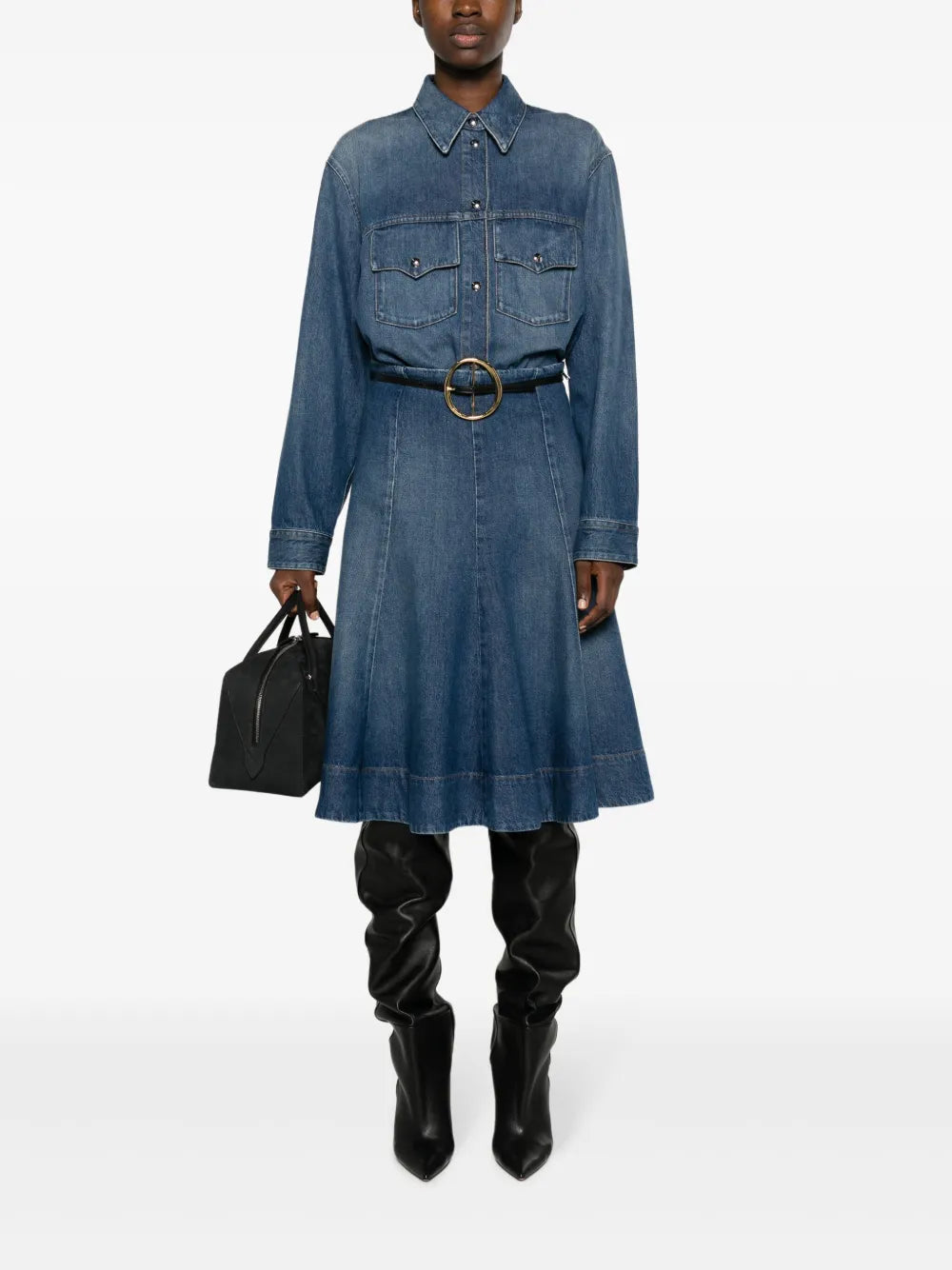 The Lennox Denim Midi Skirt