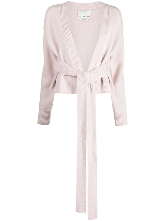 Tied-Waist Wool-Cashmere Cardigan