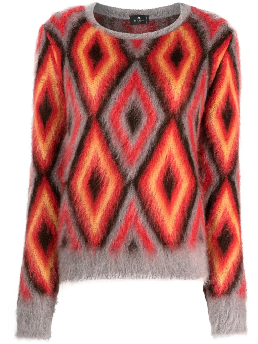 Intarsia-Knit Round-Neck Jumper