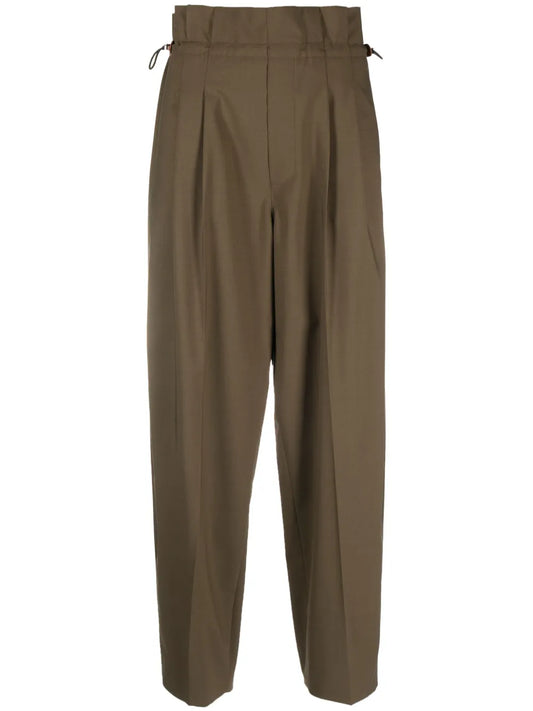 Paperbag-Waist Wide-Leg Trousers