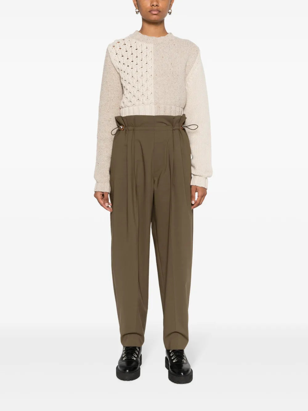 Paperbag-Waist Wide-Leg Trousers