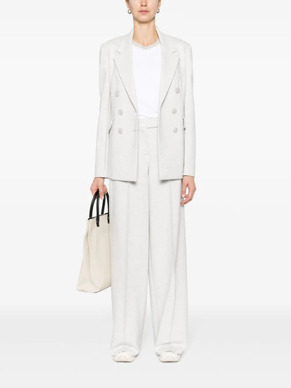 Pressed-Crease Concealed-Fastening Tailored Trousers