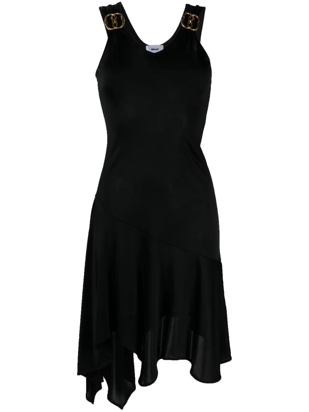 Logo-Plaque Satin Dress