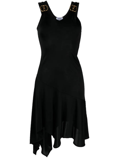 Logo-Plaque Satin Dress