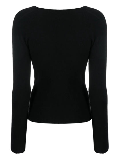 Brushed U-Neck Knitted Top