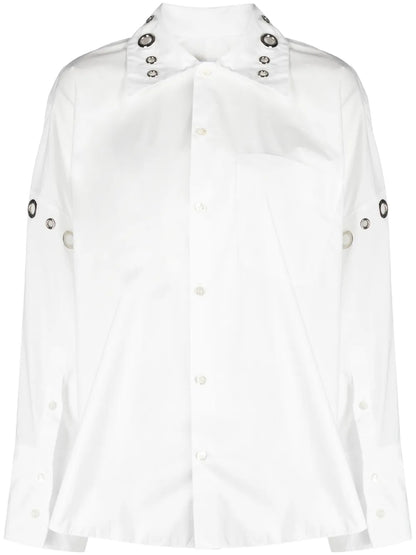 Eyelet-Detailing Cotton Shirt