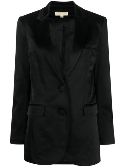Satin Single-Breasted Blazer