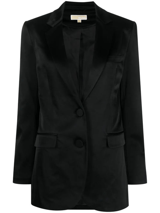 Satin Single-Breasted Blazer