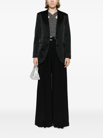 Satin Single-Breasted Blazer