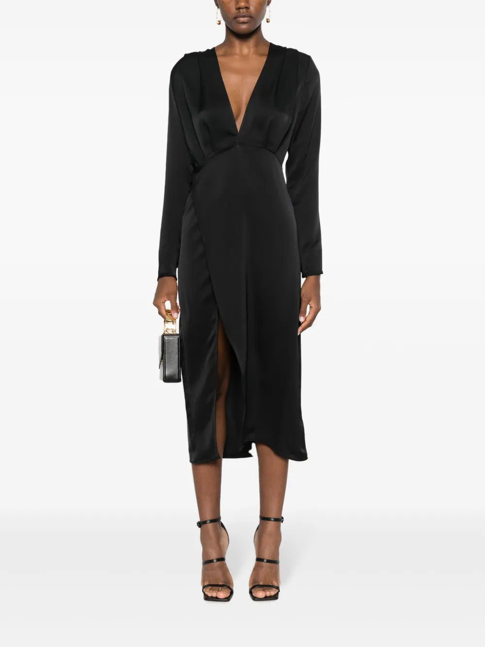 Satin Wrap Mini Dress