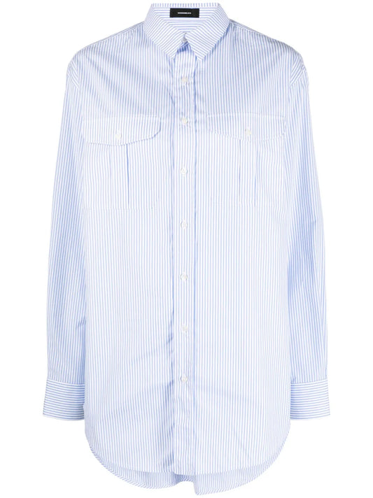 Striped Cotton Shirtdress
