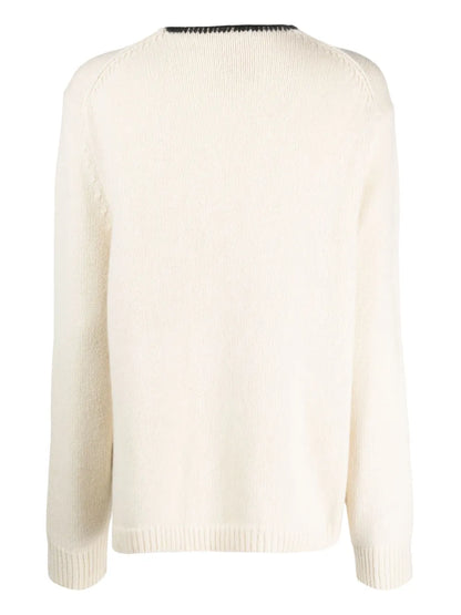 Contrast-Stitching Knitted Jumper