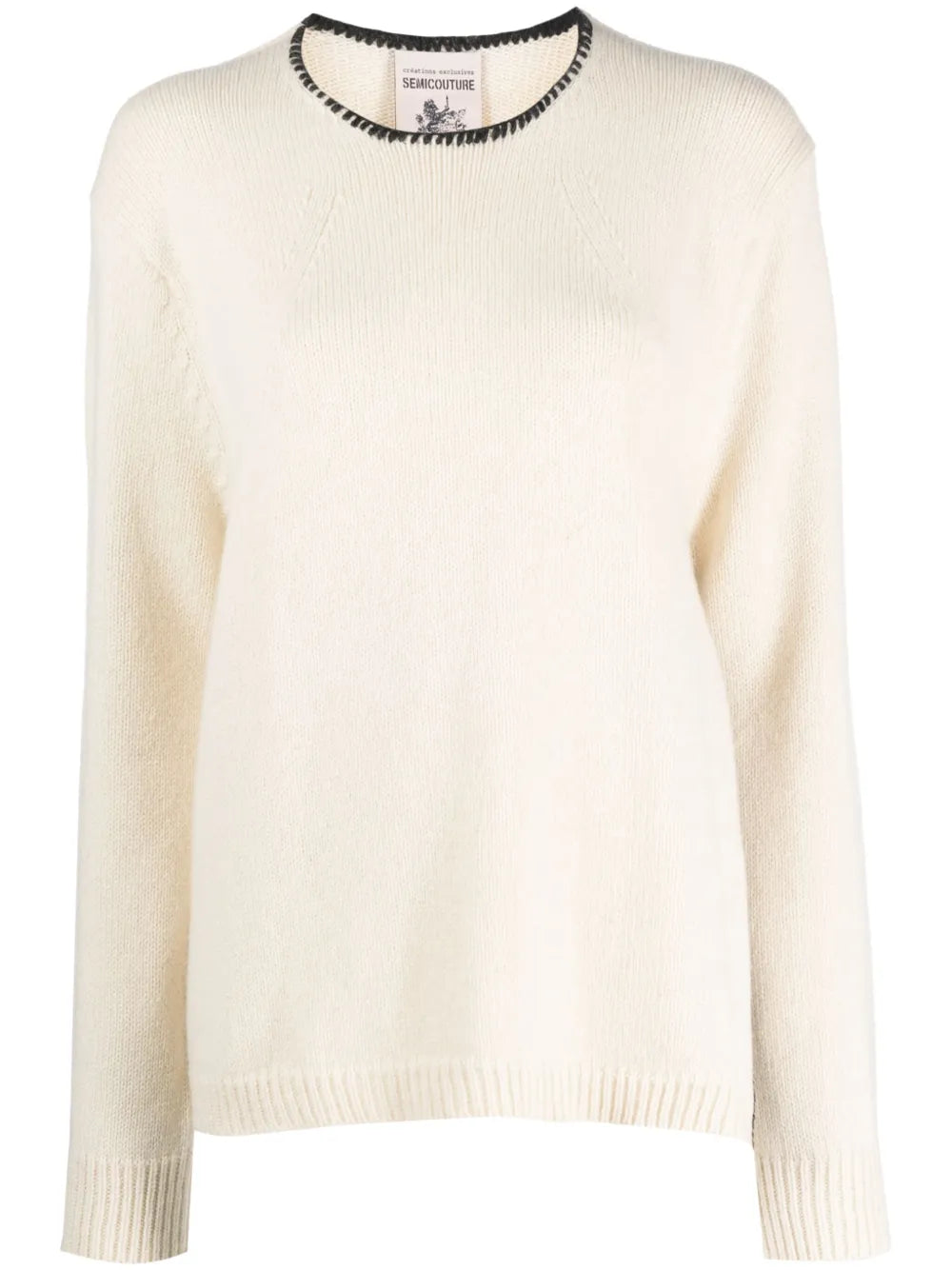 Contrast-Stitching Knitted Jumper