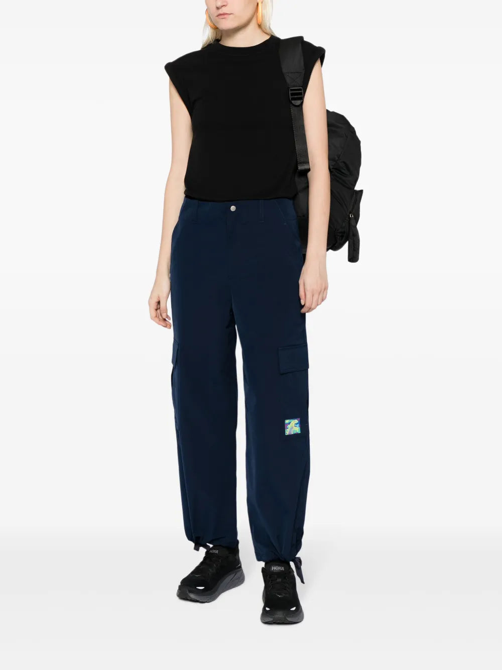 Logo-Patch Straight-Leg Cargo Trousers