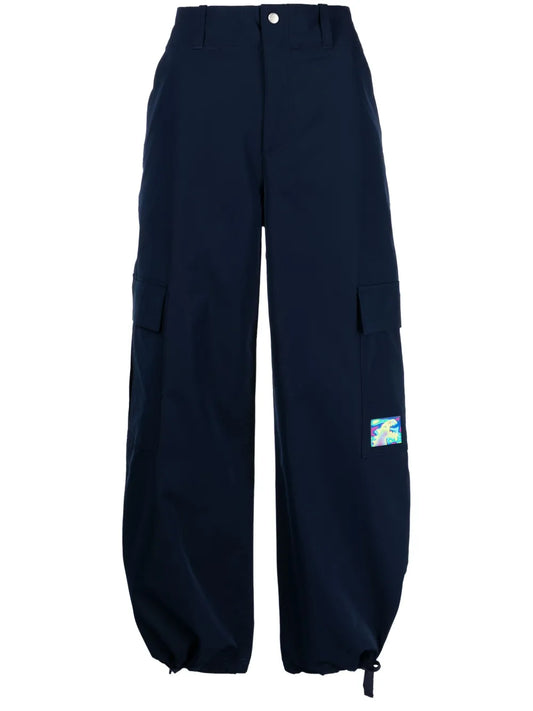 Logo-Patch Straight-Leg Cargo Trousers