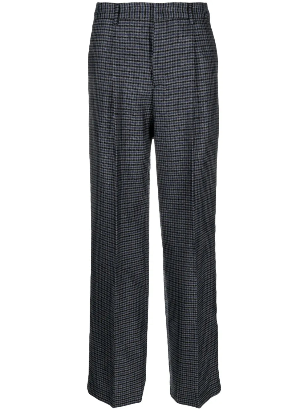 Check-Print Virgin Wool Trousers