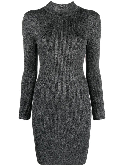 Ribbed-Knit Lurex Dress