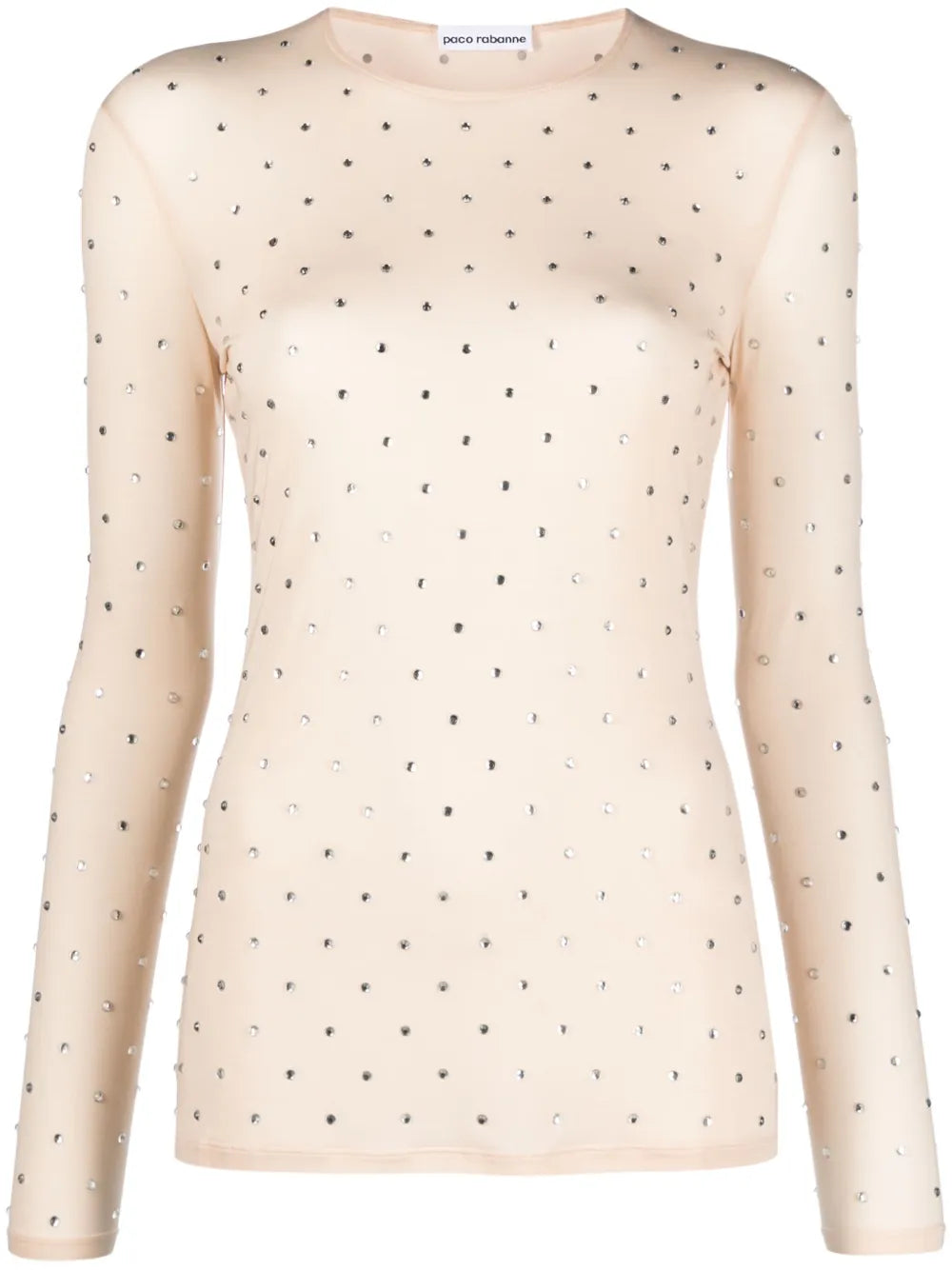 Crystal-Embellished Semi-Sheer Top
