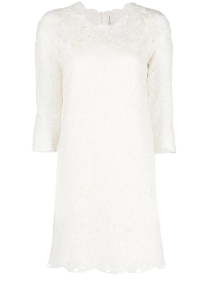 Guipure Lace Shift Minidress