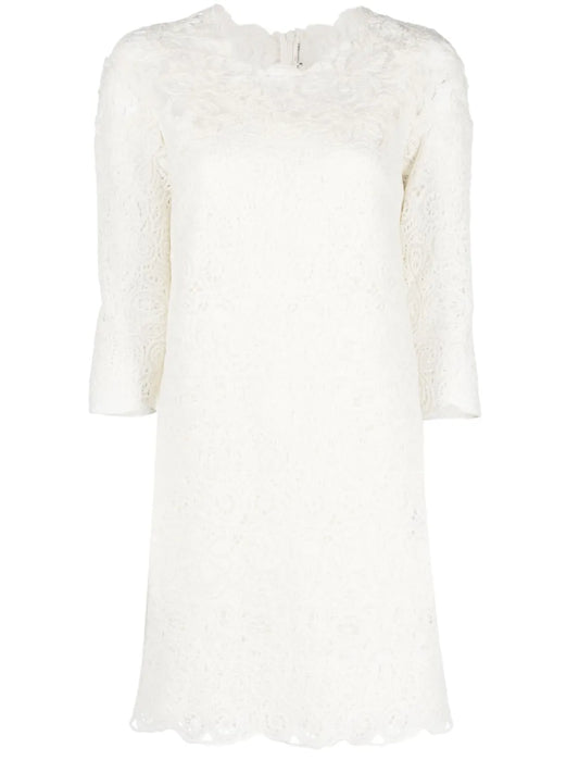 Guipure Lace Shift Minidress