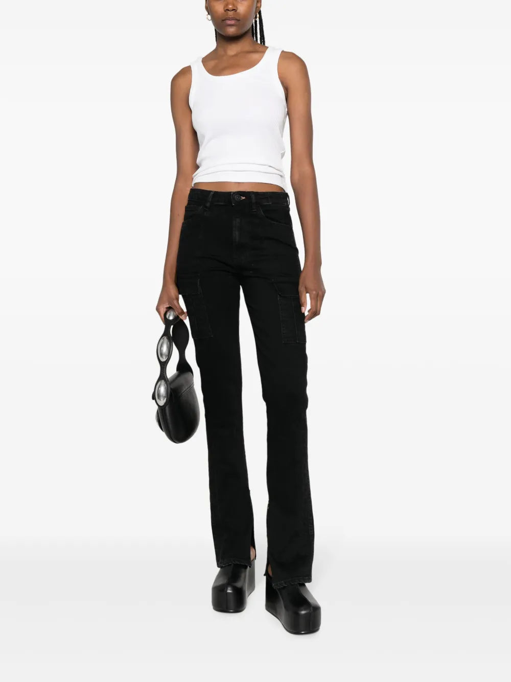 Cargo-Pockets Straight-Leg Jeans