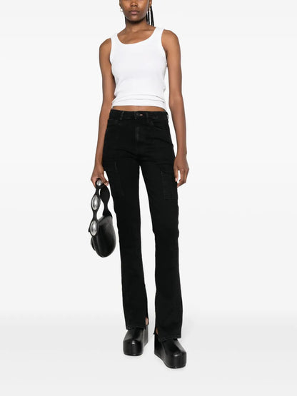 Cargo-Pockets Straight-Leg Jeans