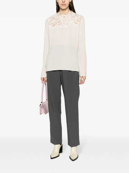 Corded-Lace Cashmere Sweatshirt