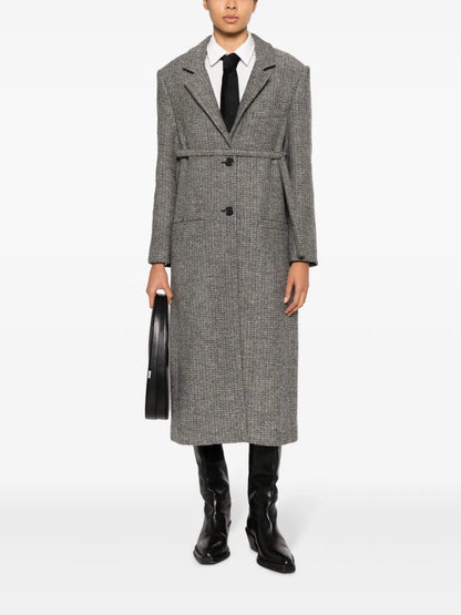 Strap-Detail Tailored Coat