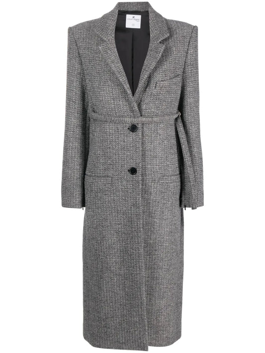 Strap-Detail Tailored Coat