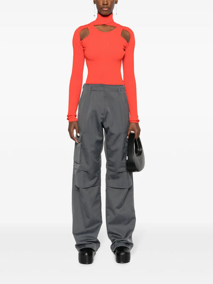 Wide-Leg Cargo Trousers