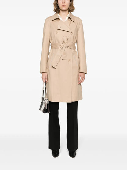 Straight-Point Collar Cotton-Blend Trench Coat