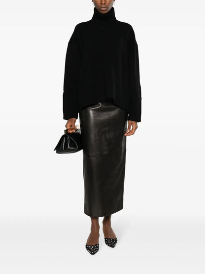 The Loxley Leather Midi Skirt