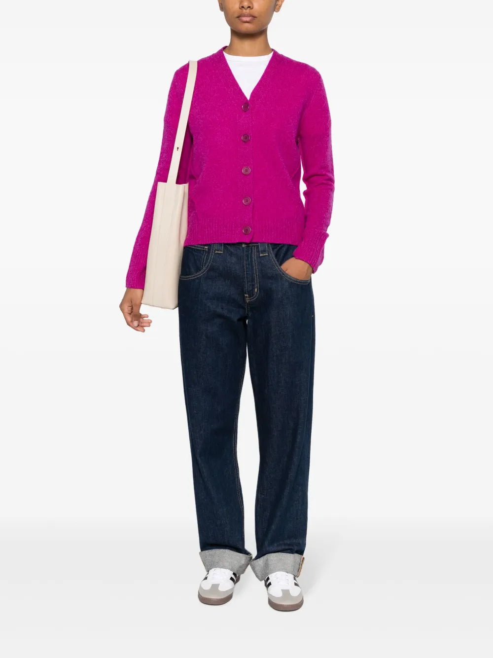V-Neck Wool Cardigan