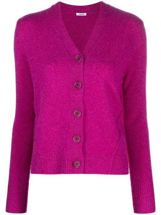 V-Neck Wool Cardigan