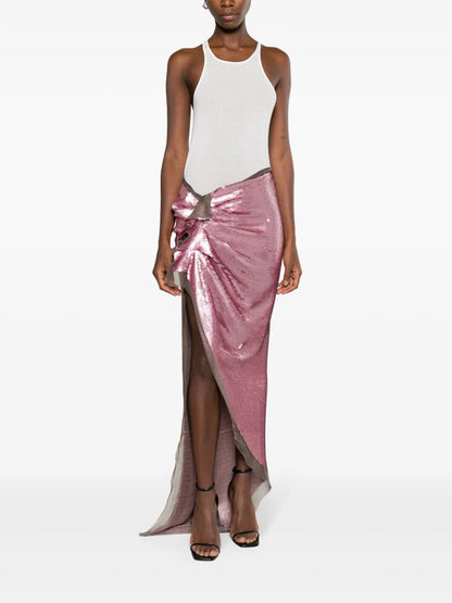 Sequinned Asymmetric Maxi Skirt