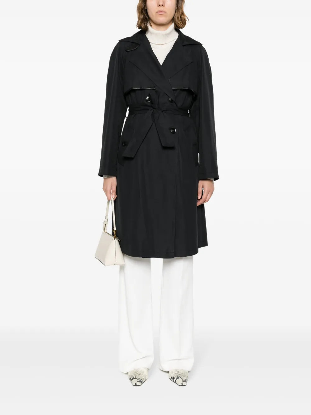 Notched-Lapels Cotton-Blend Trench Coat