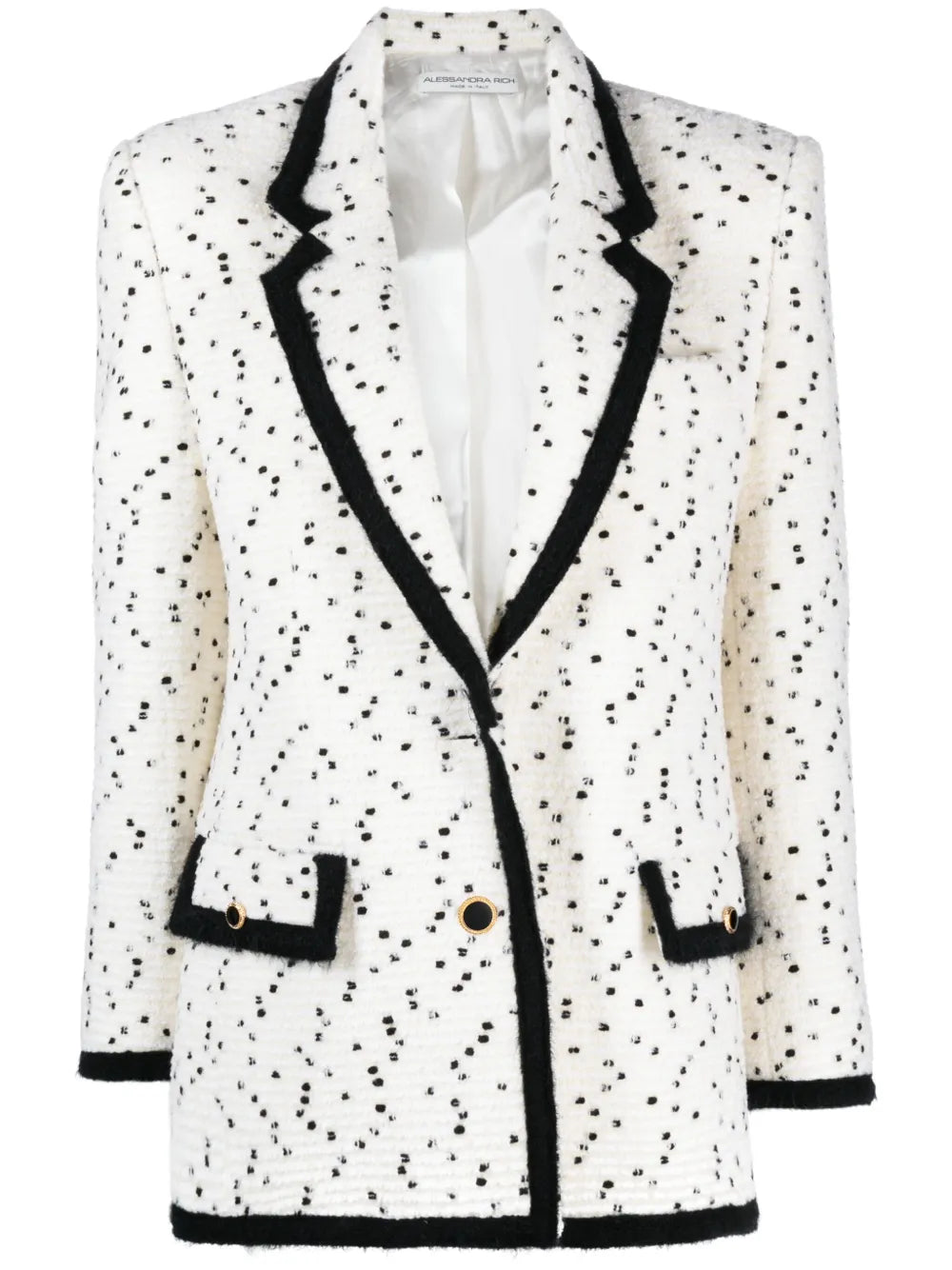 Spotted Single-Breasted Bouclé Blazer